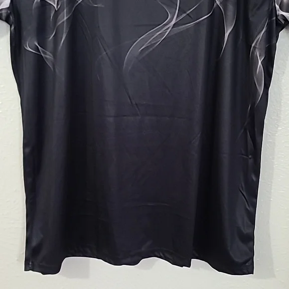 Grey Flame Smoke Luxury Graphic Mens Tee Shirt Dri Fit Tshirt Size 2XL - Picture 7 of 15